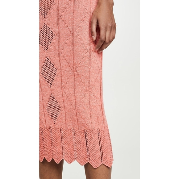 Revolve NWOT Victor Glemaud Pointelle Short Sleeve Top and Skirt Set in orange - Picture 10 of 16